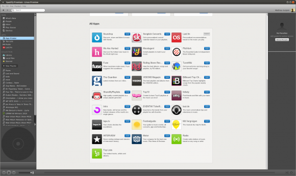 Screenshot der Linux-Beta von Spotify